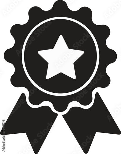 star medal icon. concept of minimal consumer control emblem or assurance. flat star icon trendy modern distinction win logotype graphic design simple element on transparent background.