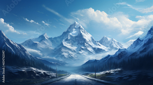 A long road with a mountain © Rimsha
