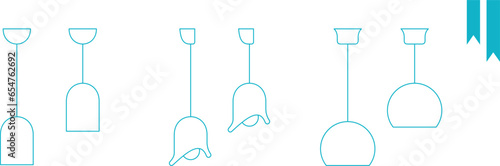 light bulbs and lamps on the ceiling, ceiling sconces, vector illustration