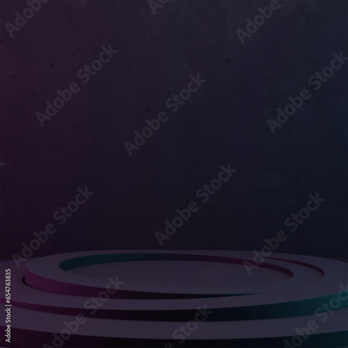 dark futuristic podium background 3d rendering photo