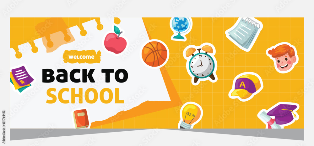 Modern banner template back to school