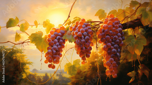 A painting of a bunch of grapes