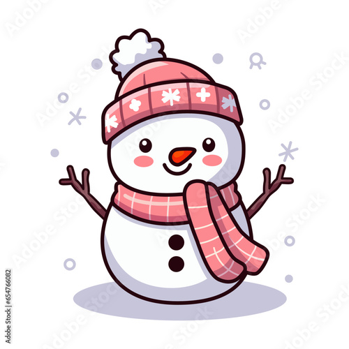 Vector Cartoon Snowman