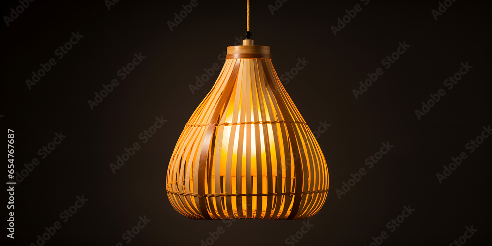 Oval Ceiling lamp Shade in Brown for a Cozy Home on dark background