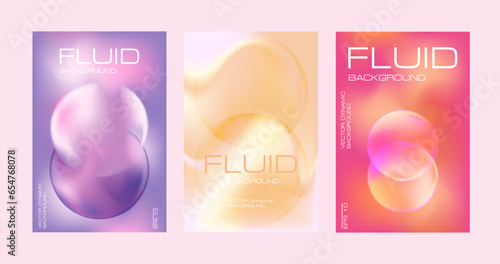 Collection of vibrant poster layouts featuring abstract circles in captivating purple, beige, and pink shades. Perfect for enhancing the aesthetics of your posters, flyers, brochures
