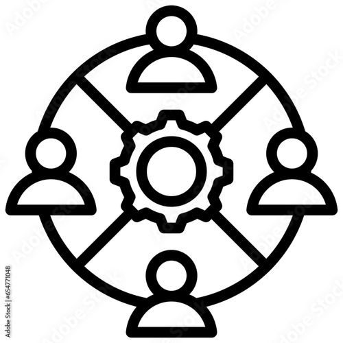 Cross Functional Outline Icon