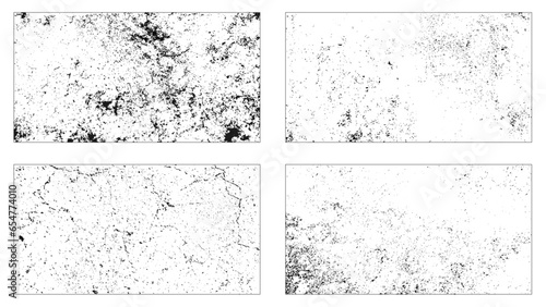 Grunge texture effect set. Distressed overlay rough textured. Abstract vintage monochrome. Black isolated on white background. Graphic design halftone style concept for banner, flyer, etc