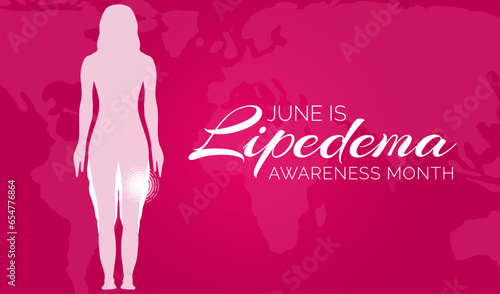 June Lipedema Awareness Month Pink Background Illustration Banner