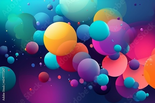 Colorful floating background illustration design. Generative AI