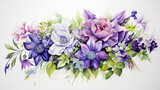  A painting of purple and green flowers