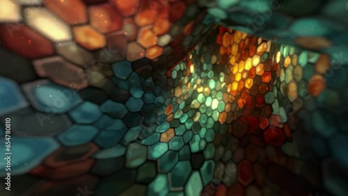 3D Tunnel Autumn Loop footage 