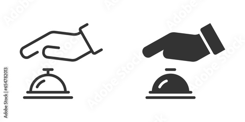 Press the bell icon. Vector illustration