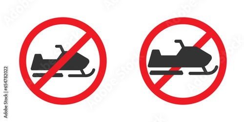 Принти на полотні Forbidden snowmobiles sign. Vector illustration
