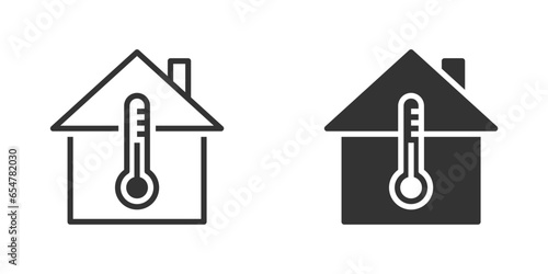 Home thermostat icon. House temperature symbol. Vector illustration