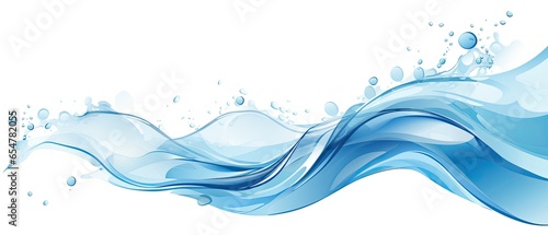 Abstract water waves illustration background design, wavy blue liquid curve