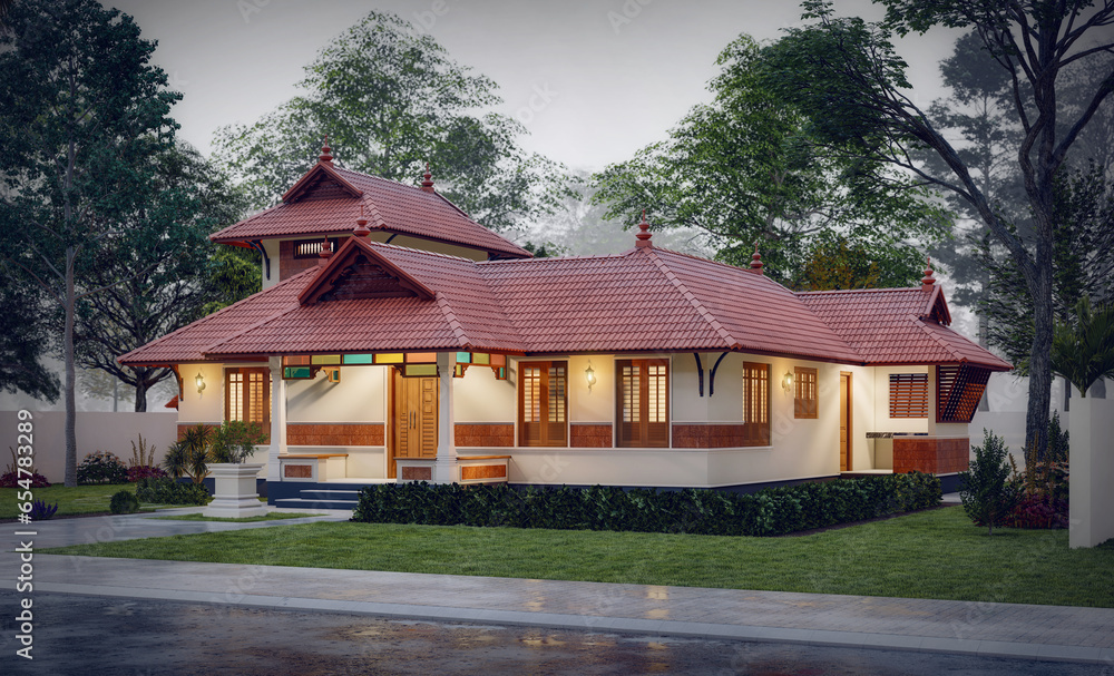 3d illustration of a newly built luxury home 3d illustration of a newly built luxury home