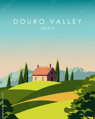 Douro Valley Spain travel poster