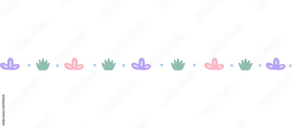 Purple and Pink Flower Decorative Line