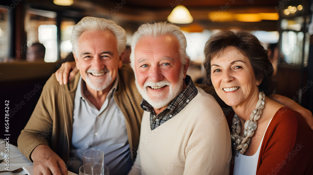 Portrait elderly people enjoying their time on the restaurant Portrait elderly people enjoying their time on the restaurant