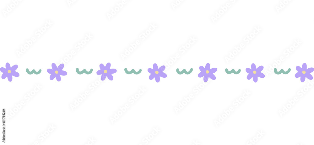 Purple Flower Decorative Line
