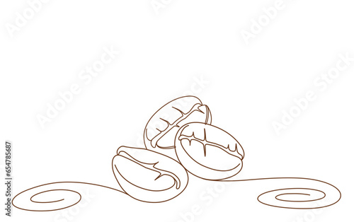 coffee bean line art doodle vector illustration