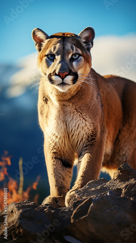 Puma majestoso animal, simbolo de poder e força 