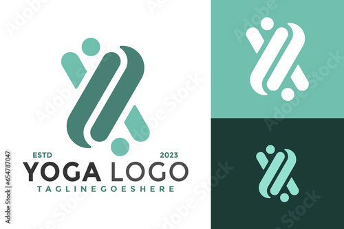 Letter Y Yoga Logo design vector symbol icon illustration