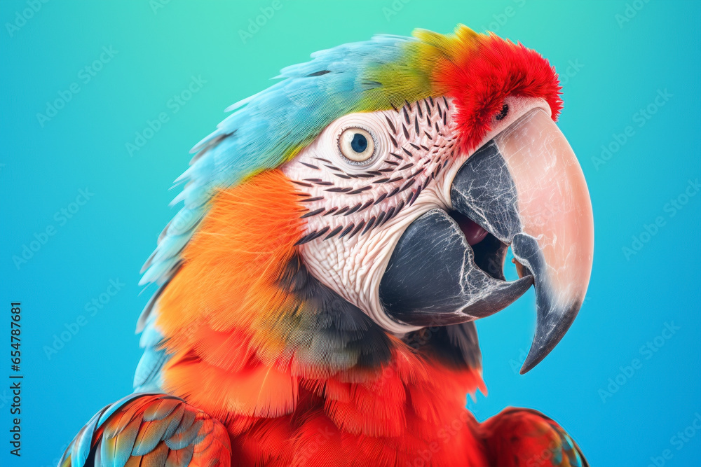 Portrait of Scarlet macaw parrot