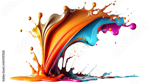 Bright watercolor splashes on transparent background PNG