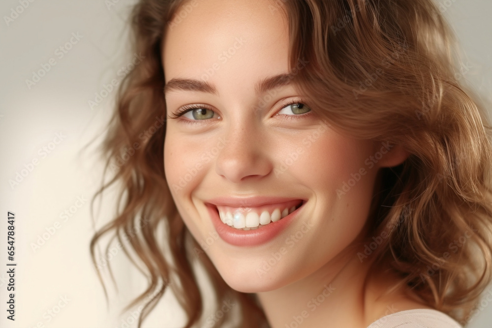 Smiling brunette young woman Smiling brunette young woman