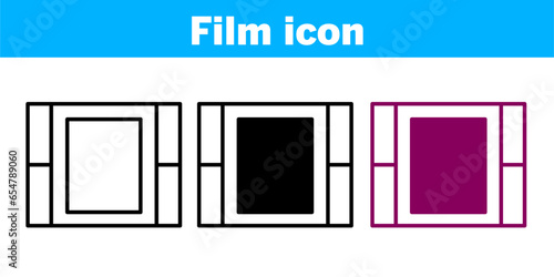 Film strip icon set Vector, editable and resizable