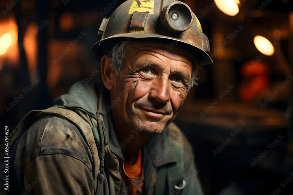 portrait photography of an old oil drilling worker