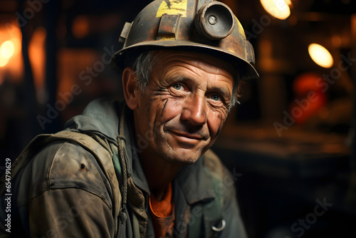 portrait photography of an old oil drilling worker