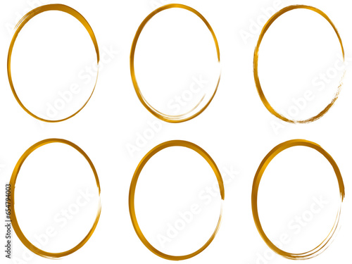 Golden oval frame set