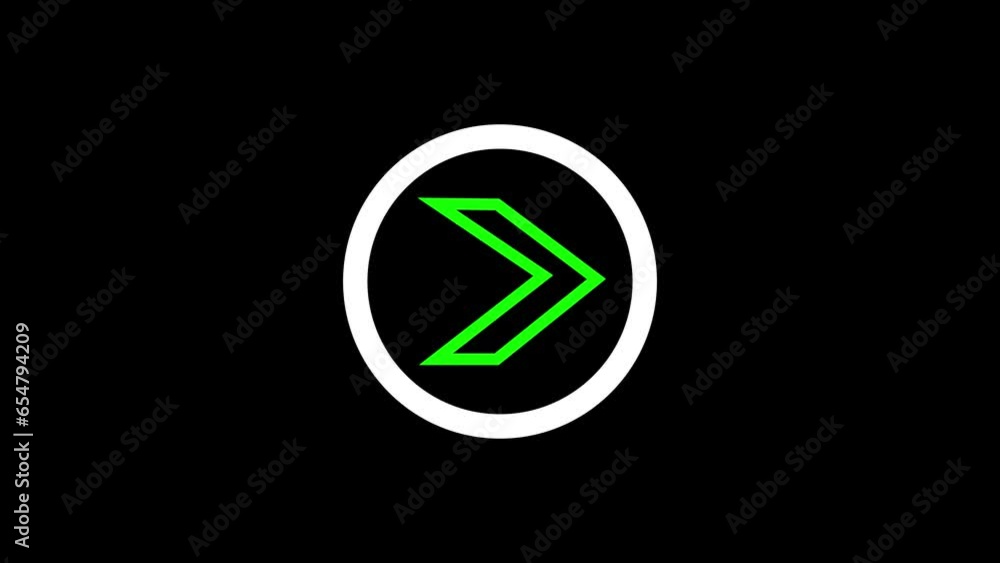 Direction Arrow Symbol Pointing on Black Background . Direction Arrow Symbol Pointing on Black Background .