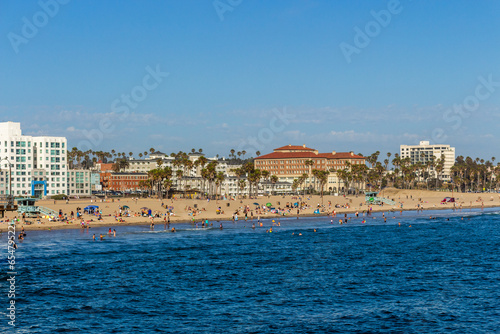 Los Angeles, USA, June 21, 2022: Located to the west of Downtown, Santa Monica State Beach is a landmark as well as one of the best examples of the famous beaches of sunny southern California.