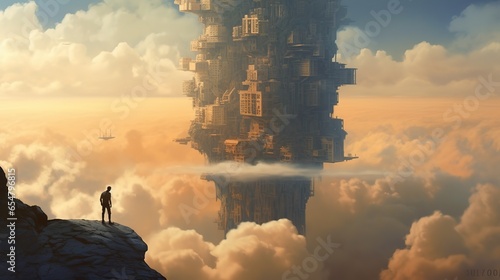Fantasy art of the skyscrapper