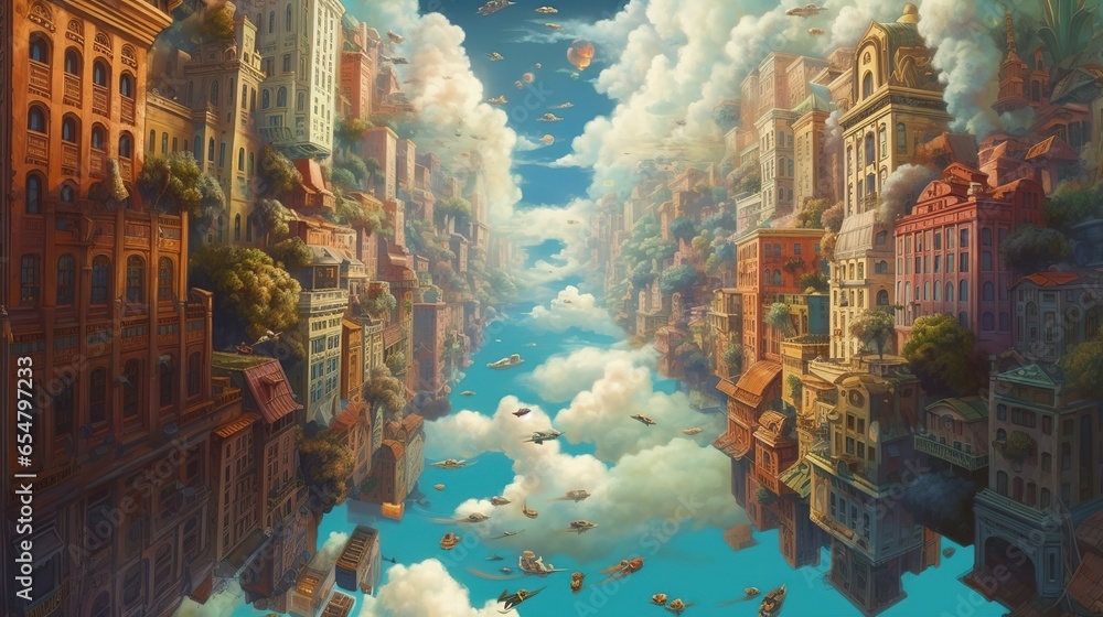Fototapeta premium Fantasy art of the skyscrapper