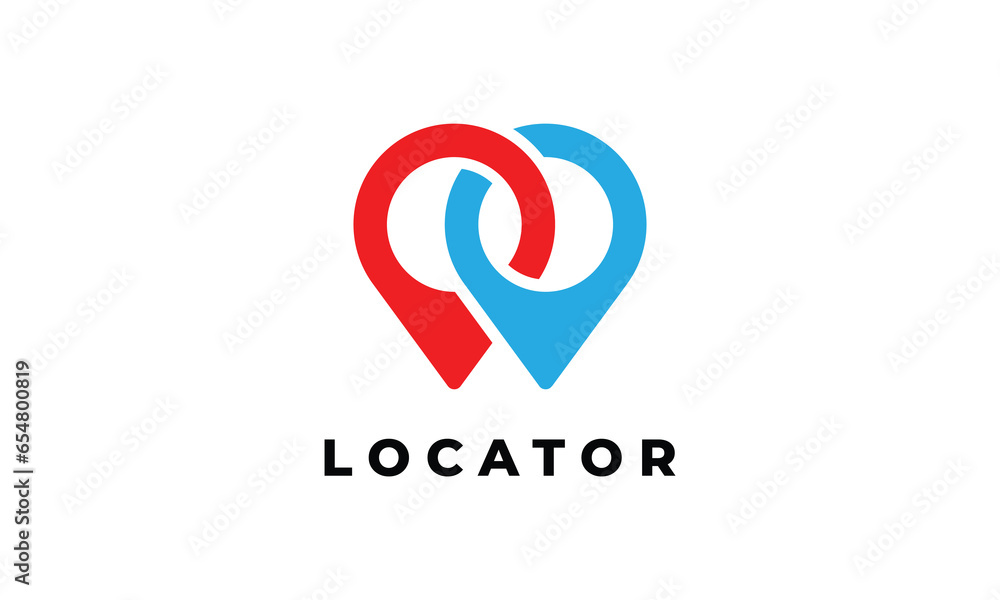 Map connection location logo design with minimalist style Map connection location logo design with minimalist style