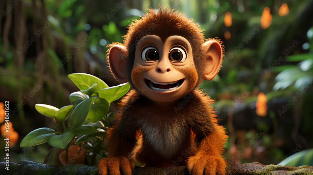 Obraz premium portrait of a tamarin HD 8K wallpaper Stock Photographic Image
