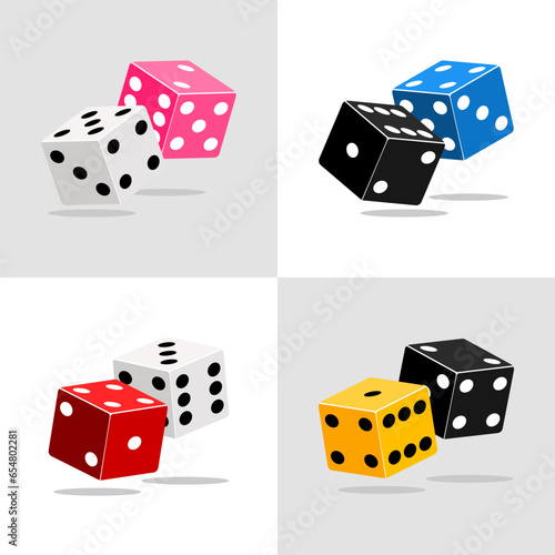 Colorful game dice