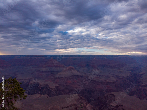 The South Rim of the Grand Canyon National Park  carved by the Colorado River in Arizona  USA. Amazing natural geological formation. The Yavapai Point.