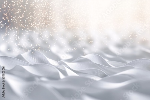 Abstract background. Silver tinsel background. Abstract background with bokeh defocused lights and glittering particles. Precious Dust. Splash of gems. Selective focus. Artistic blur. 3d rendering  3d