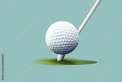 Illustration of a golf ball placed on a tee. Generative AI