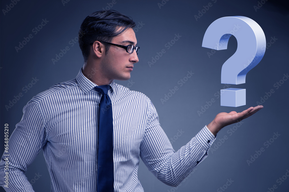 Concept of uncertainty with question mark Concept of uncertainty with question mark
