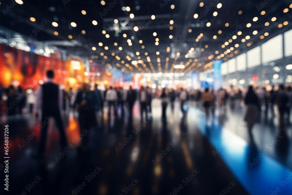 Abstract defocused scene at a tradeshow, job fair, or stock market