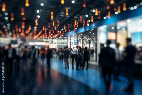 Abstract defocused scene at a tradeshow, job fair, or stock market © Jawed Gfx