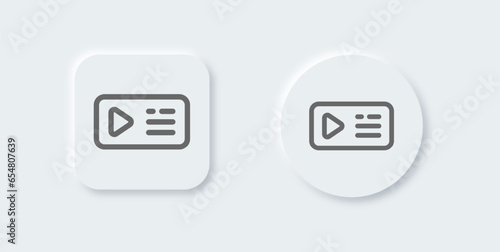 Series line icon in neomorphic design style. Playlist signs vector illustration.