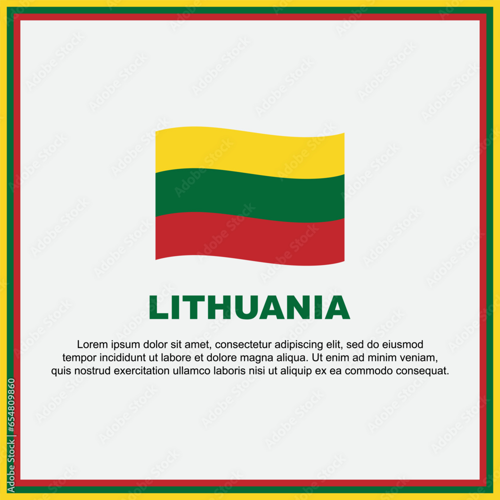 Obraz premium Lithuania Flag Background Design Template. Lithuania Independence Day Banner Social Media Post. Lithuania Banner