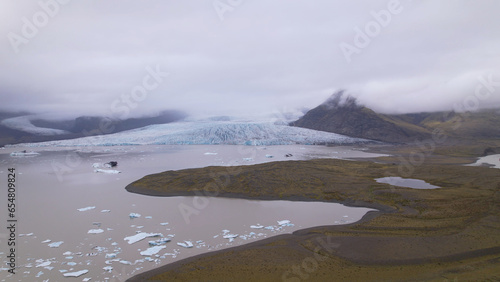 Fjallsarlon is a glacial lagoon in Iceland, located on the southern end of Vatnajökull glacier. Vatnajokull Glacier is the largest glacier in Europe.